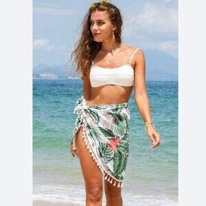 Maeve Tropical Print Tassel Sarong